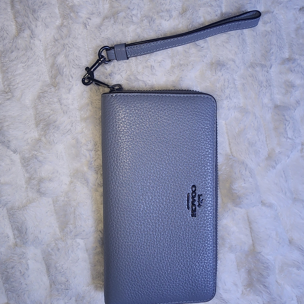 Coach Blue Wristlet Clutch